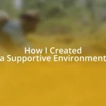 How I Created a Supportive Environment