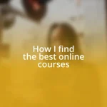 How I find the best online courses