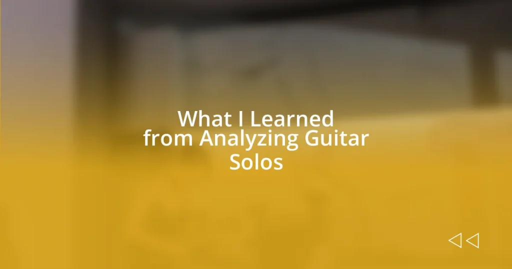 What I Learned from Analyzing Guitar Solos