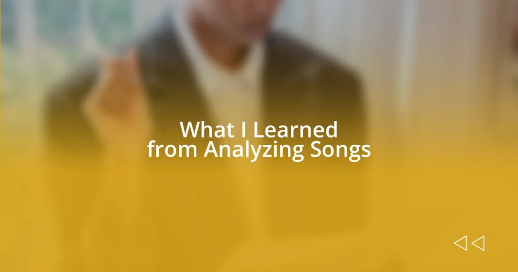 What I Learned from Analyzing Songs