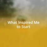 What Inspired Me to Start