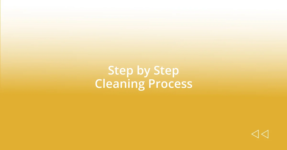 Step by Step Cleaning Process