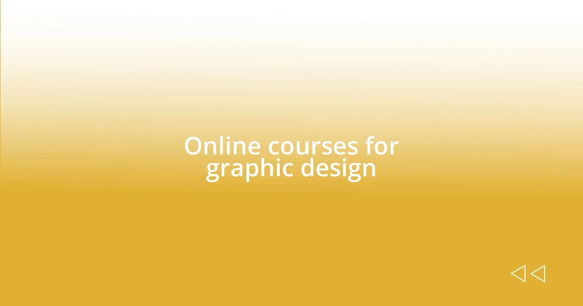 Online courses for graphic design